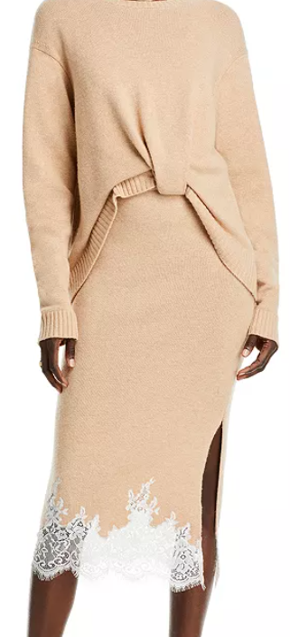 Long Sleeve Draped Knit Dress Look A Like